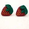 strawberry polymer clay earrings studs