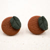 burnt orange polymer clay earrings studs