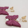 florals on mulberry butterfly polymer clay earrings with freshwater pearls dangles monochromatic