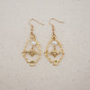 bee and freshwater pearl vignette earrings dangles