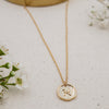 astrology zodiac sign pendant with dainty gold-filled cable chain necklace pisces
