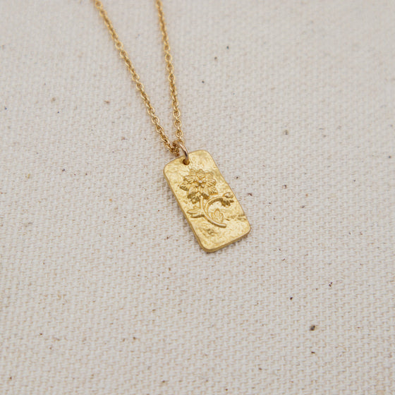 birth month flower gold-filled cable chain necklace december