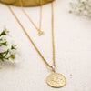 third eye medallion pendant on dainty gold-filled rolo chain necklace