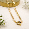 gold-filled flat cable chain with nautical toggle clasp necklace