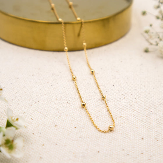 dainty gold-filled ball chain necklace