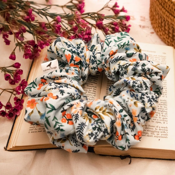 big scrunchie mint with florals