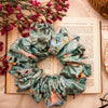 big scrunchie turquoise with florals