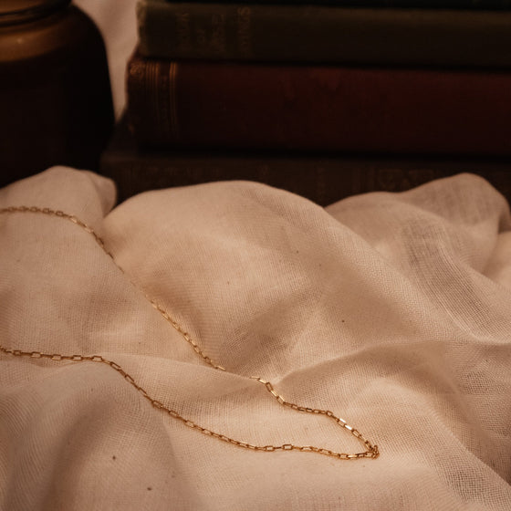 dainty gold-filled drawn cable paperclip chain necklace