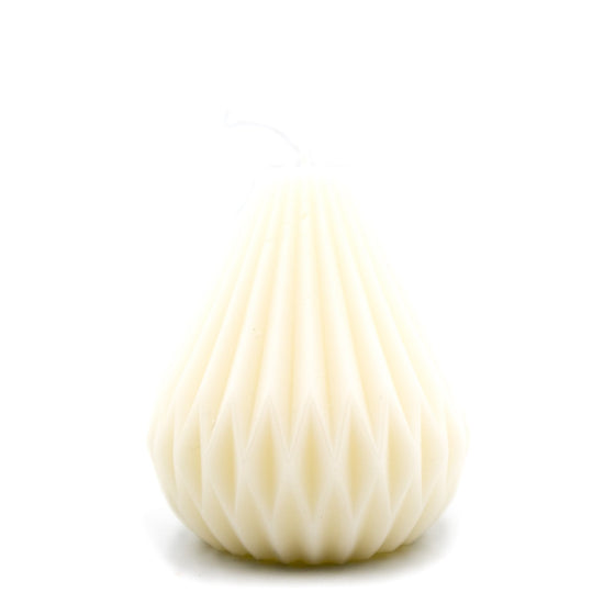 ivory geometric pear candle pillar handcrafted modern