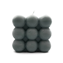  sage bubble cube pillar candle handcrafted