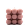 pink bubble cube pillar candle handcrafted