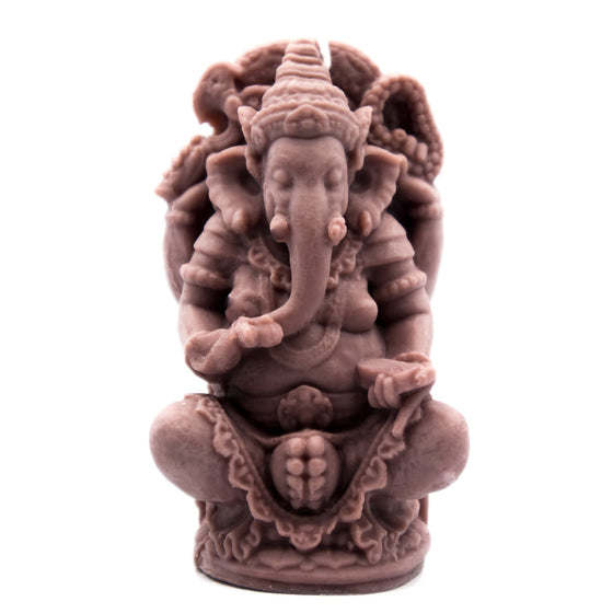 mauve ganesha candle pillar handcrafted hinduism