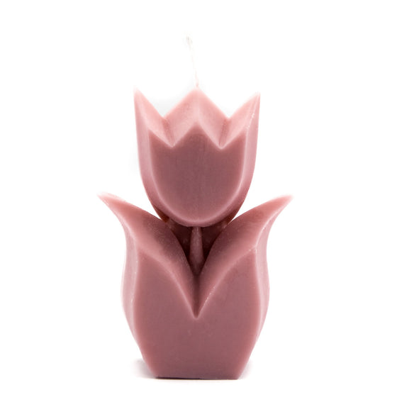 pink tulip flower candle pillar handcrafted