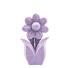 purple daisy flower candle pillar handcrafted
