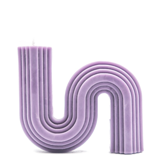 S Shaped Abstract Candle in Purple Lilac