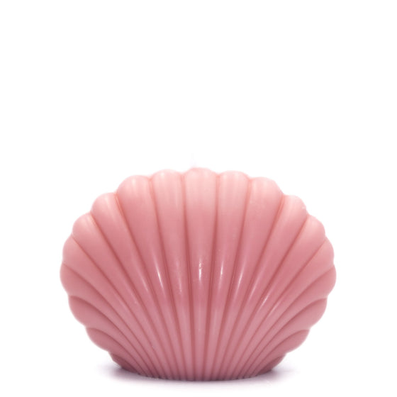 pink seashell shell candle pillar handcrafted