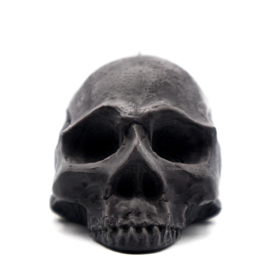 black half skull pillar candle handcrafted