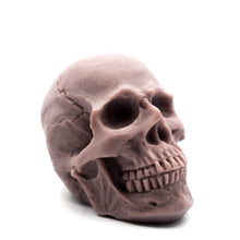  mauve skull pillar candle handcrafted