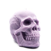 purple skull pillar candle handcrafted