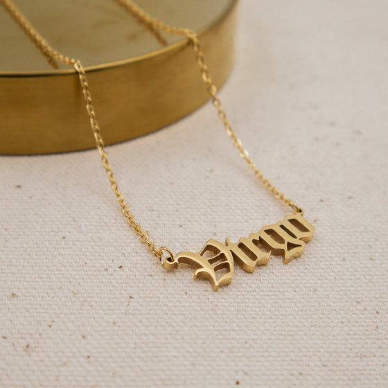 zodiac sign astrology gothic old english necklace virgo