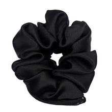  big scrunchie satin black with zipper for storage