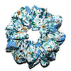 big scrunchie white with blue and gold florals