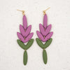lavender sprigs polymer clay earrings dangle