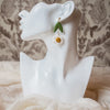 Fleur polymer clay earrings white daisy dangles model