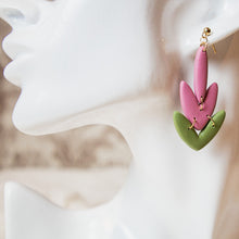  lavender bud modern polymer clay earrings dangle