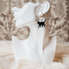 black cat moonstone gold spun howlite polymer clay earrings model