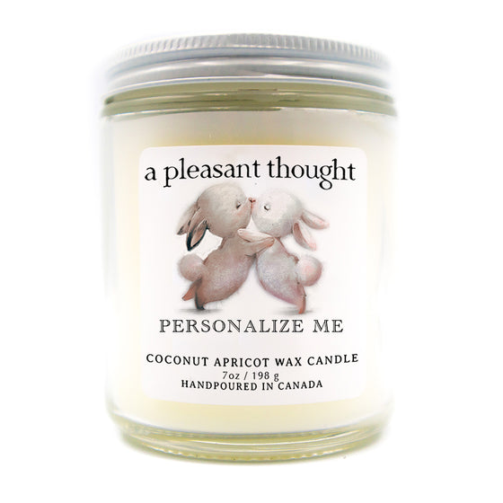 custom bunny hugs candle a pleasant thought
