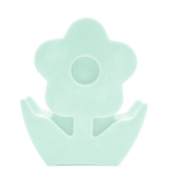 large flower candle pillar in mint