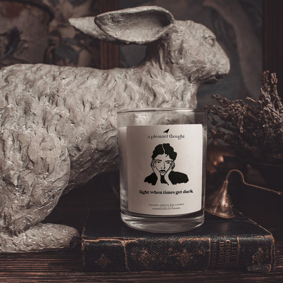 light when times get dark self care self love candle display