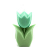 tulip flower candle pillar in mint and green
