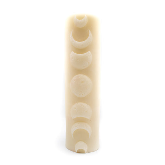 Moon Phases Candle Pillar Ivory White A Pleasant Thought