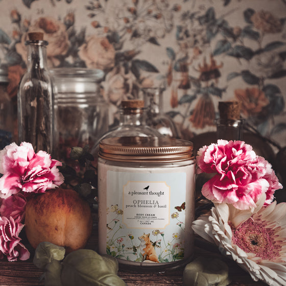 ophelia peach blossom and basil body cream notes