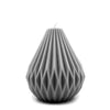 geometric pear candle pillar in grey gray