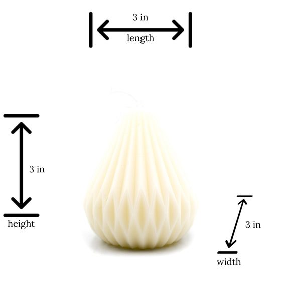 geometric pear candle pillar sizing chart