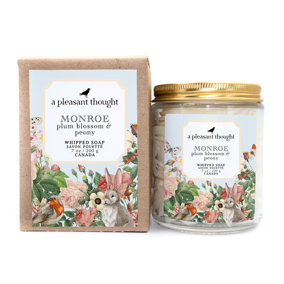monroe plum blossom and peony whipped soap box