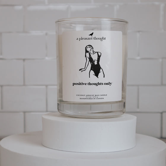 positive thoughts only self love self care candle 