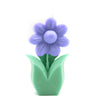 daisy flower candle pillar in purple green