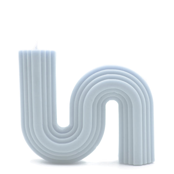 S Shaped Abstract Candle in Blue