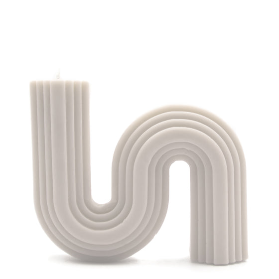 S Shaped Abstract Candle in Ivory White