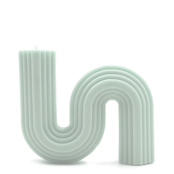 S Shaped Abstract Candle in Mint