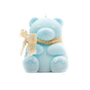 teddy bear pillar candle blue
