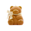 teddy bear pillar candle caramel