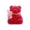 red Valentine teddy bear candle a pleasant thought