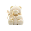 teddy bear pillar candle ivory white a pleasant thought