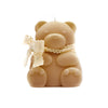 teddy bear pillar candle tan