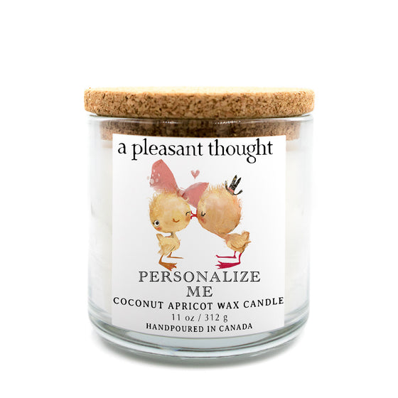 custom love chicks candle a pleasant thought